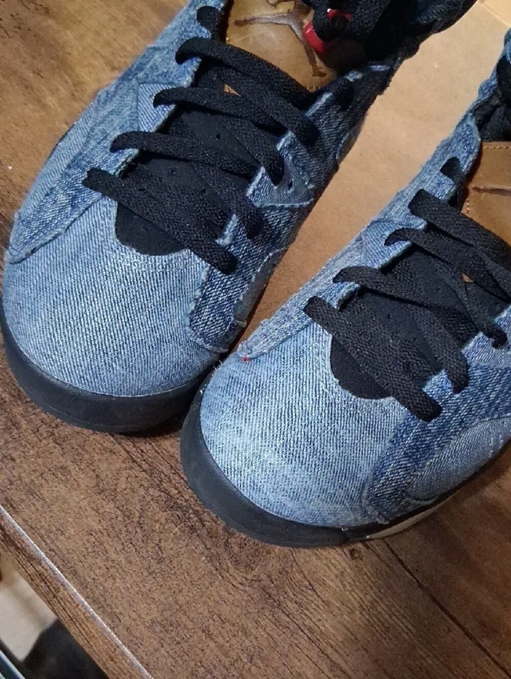 Jordan Men's Denim-Look Blue and Black Athletic Shoes